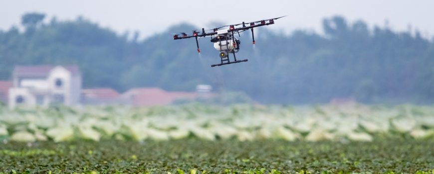 Fumigación agrícola con drones