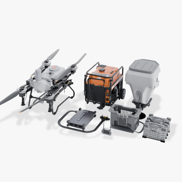 DJI Agras T55 México realizando pulverización agrícola en campo abierto